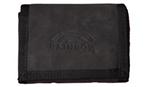 Black Leather Logo Wallet with Velcro Closure